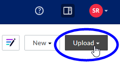 Box Upload button